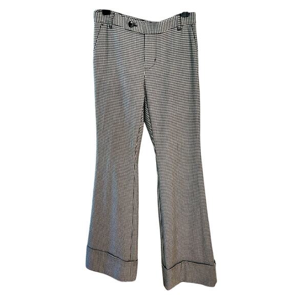 NEW! ANTHROPOLOGIE MAEVE flare wide cuffed herringbone trousers 0 - Picture 3 of 14